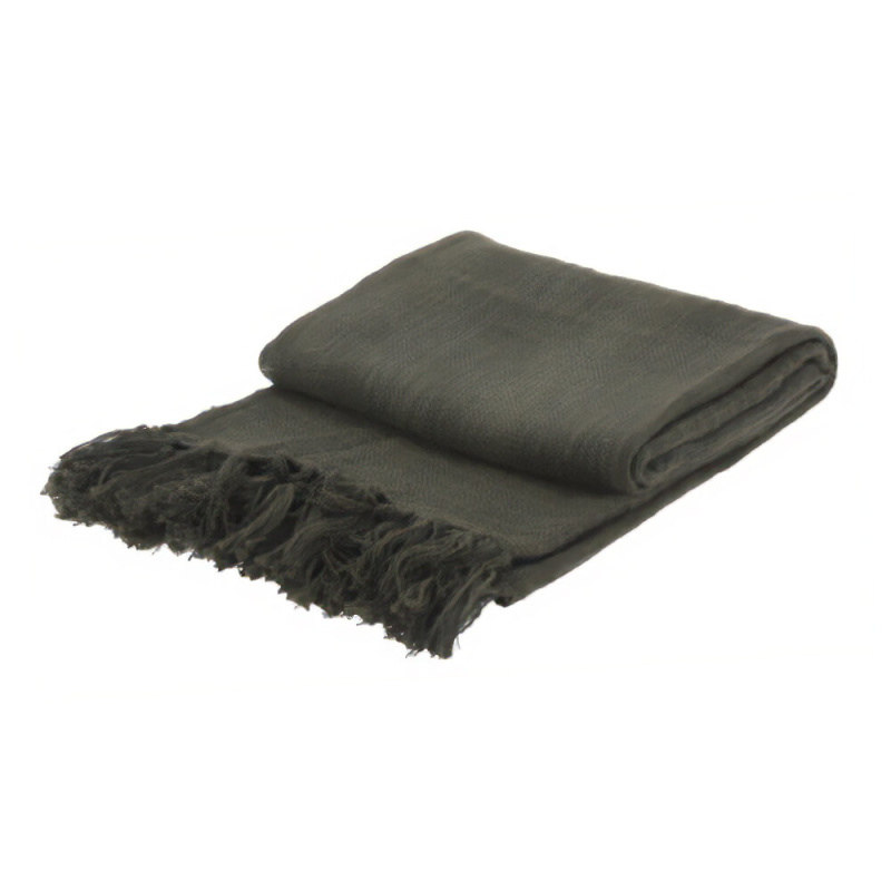 Home Styling Collection Přehoz na postel s třásněmi, 130 x 170 cm, zelený zelený