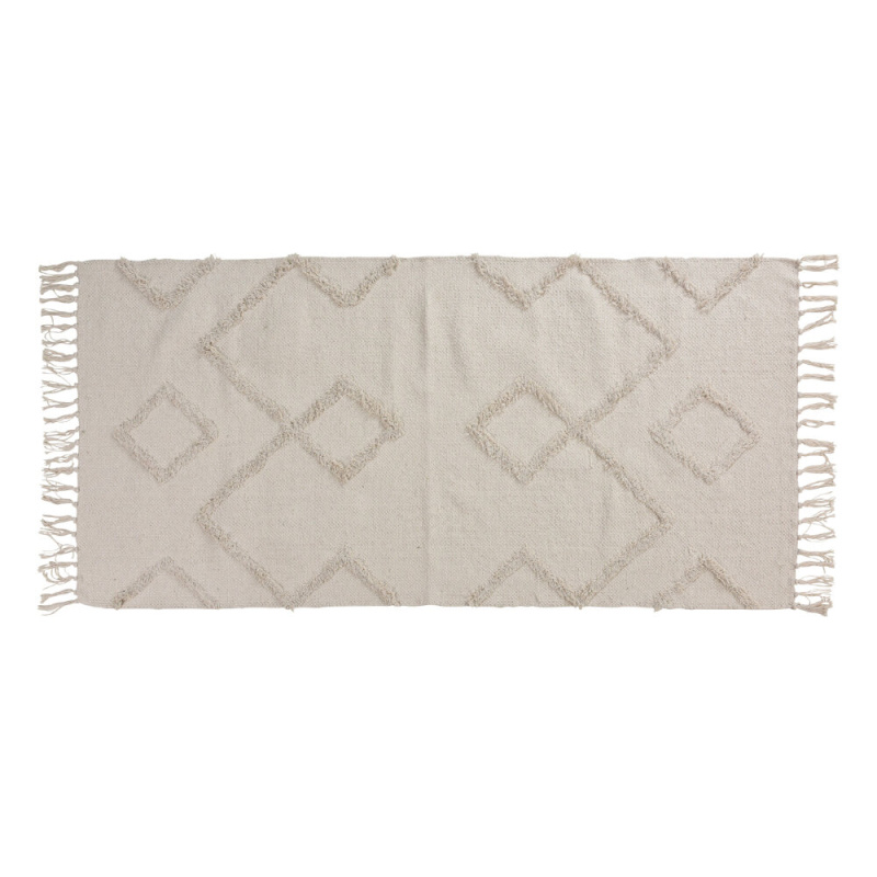 Home Styling Collection Bavlněný koberec s třásněmi, 70 x 140 cm, bílý bílý