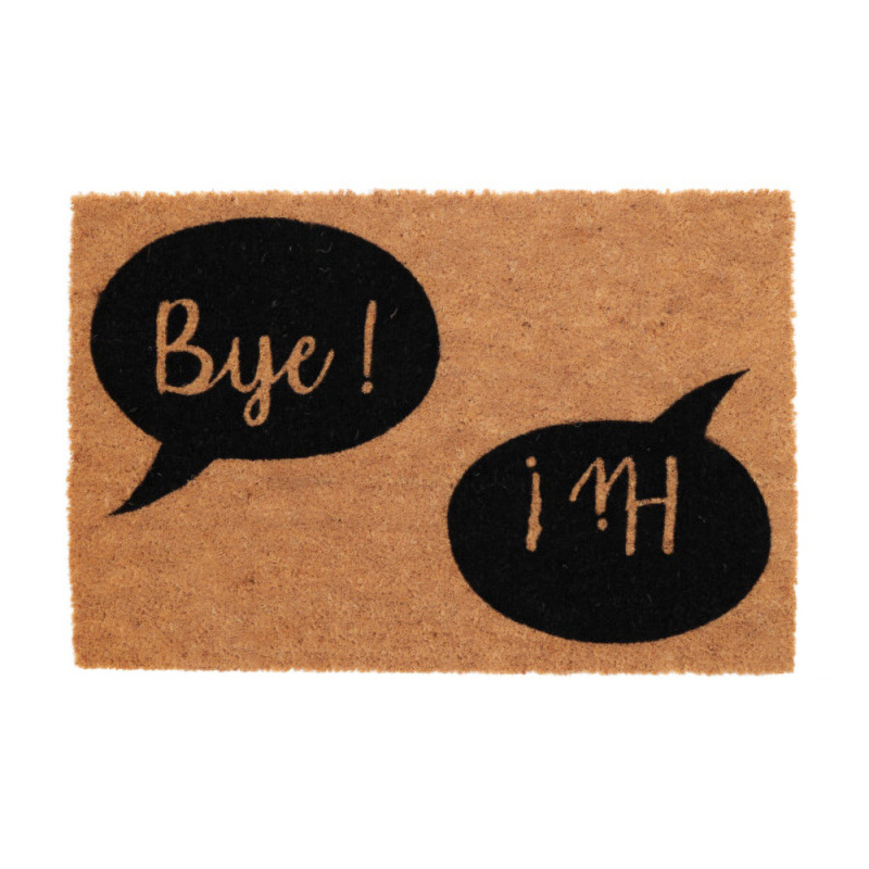 Home Styling Collection Kokosová rohožka s nápisem BYE HI, 59 x 39 cm hnědý