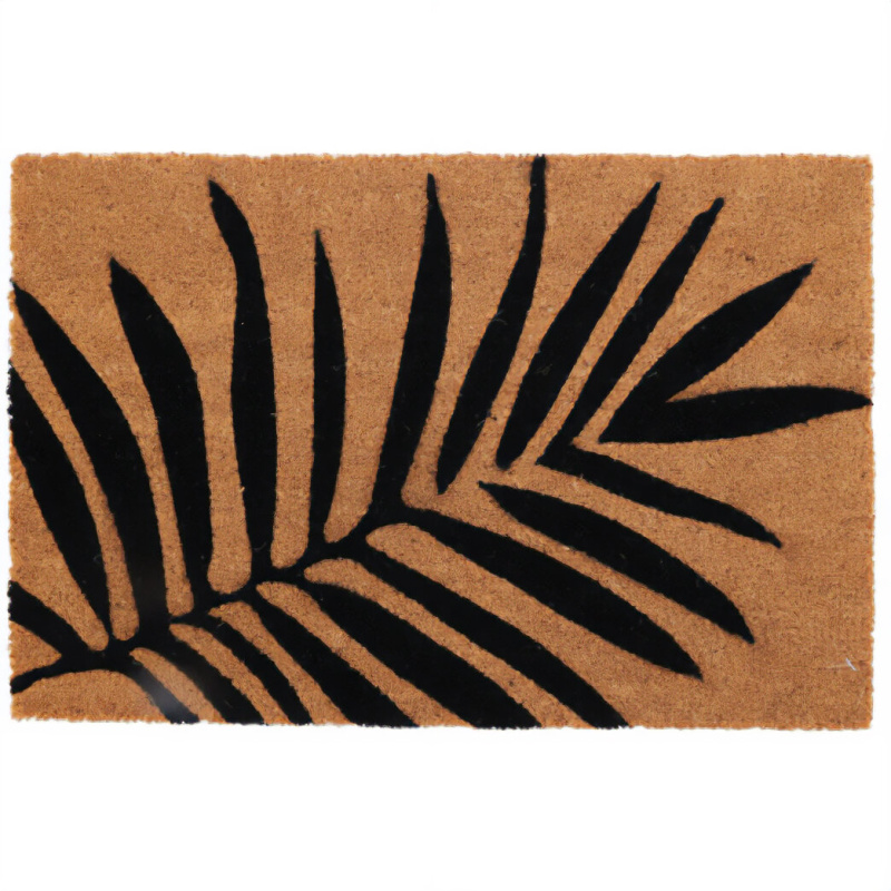 Home Styling Collection Rohožka s rostlinným motivem, 59 x 39 cm, palmový list hnědý