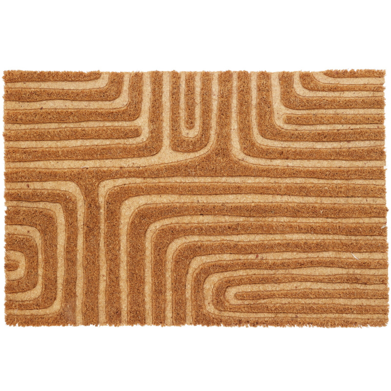 Home Styling Collection Kokosová rohožka s vlnitým vzorem, 59 x 39 cm hnědý