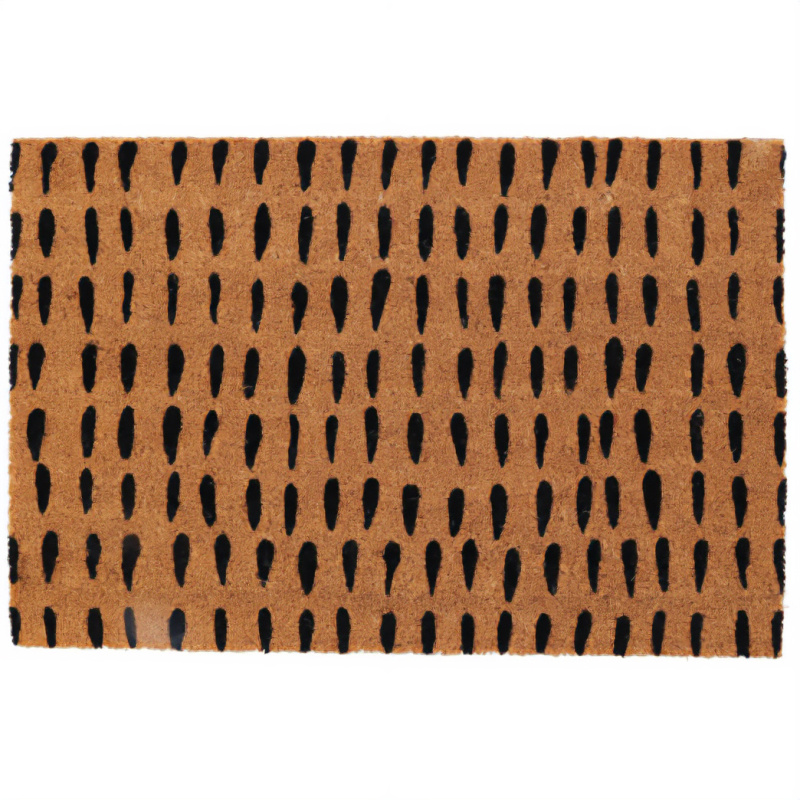 Home Styling Collection Vzorovaná rohožka z kokosového vlákna, 59 x 39 cm hnědý