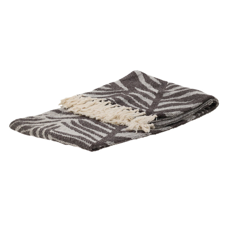 Home Styling Collection Bavlněný přehoz se vzory, 160 x 130 cm šedá