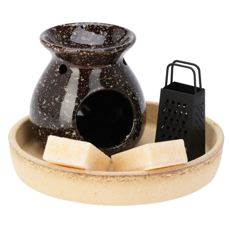 Home Styling Collection Vonná sada s aromalampou, 5 kusů, hnědá hnědý