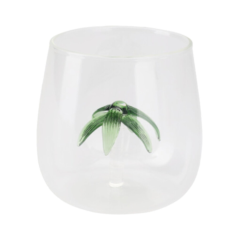 EH Excellent Houseware Sklenice s figurkou, 400 ml, palma transparentní