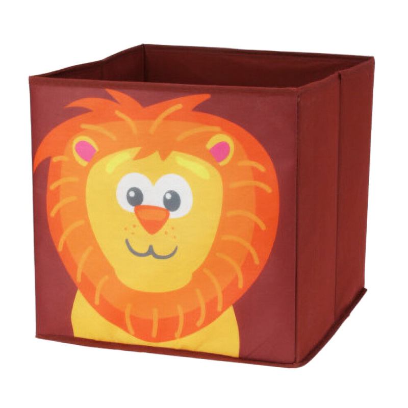 Storagesolutions Textilní úložný box na hračky, 30 x 30 x 30 cm, lev vícebarevný