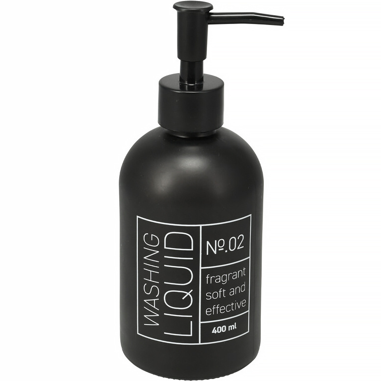 Bathroom Solutions Skleněný dávkovač na mýdlo, 400 ml, černý černá
