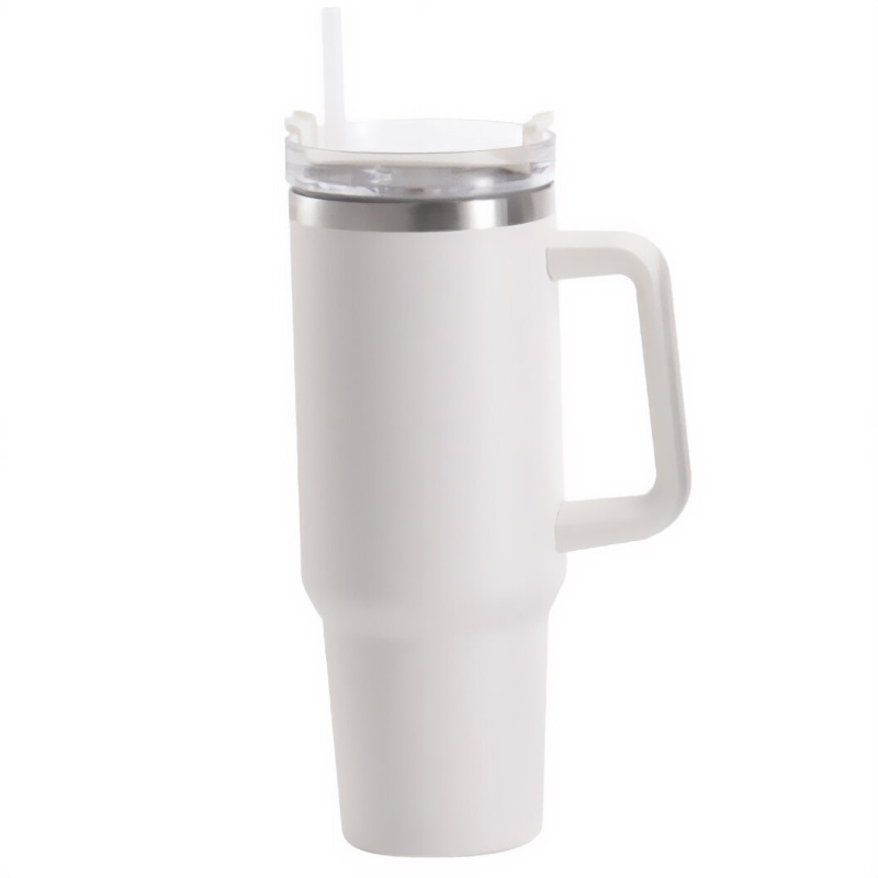 EH Excellent Houseware Velký termohrnek z nerezové oceli, 1,2 l, bílý bílý