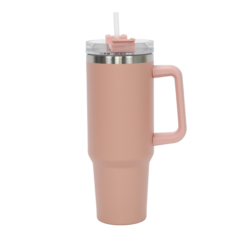 EH Excellent Houseware Velký termohrnek z nerezové oceli, 1,2 l, růžový růžový