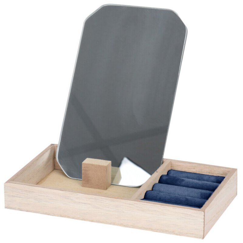 Home Styling Collection Šperkovnice se zrcadlem, tmavě modrá hnědý