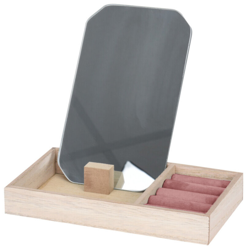 Home Styling Collection Šperkovnice se zrcadlem, růžová hnědý