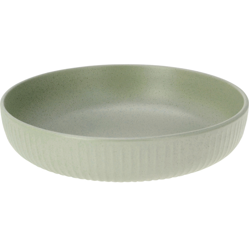 Siaki Hluboký kameninový talíř, Ø 22 cm, zelený zelený