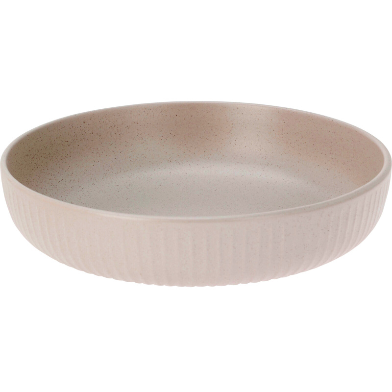 Siaki Hluboký kameninový talíř, Ø 22 cm, růžový růžový