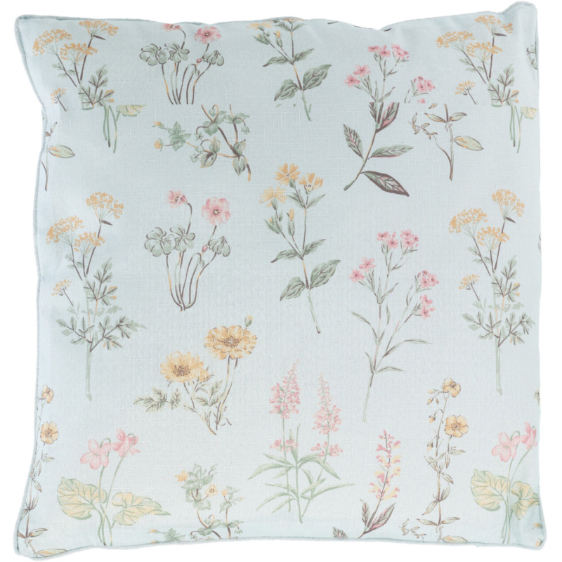 Home Styling Collection Dekorační polštář s květinovým vzorem, 45 x 45 cm, světle modrá vícebarevný
