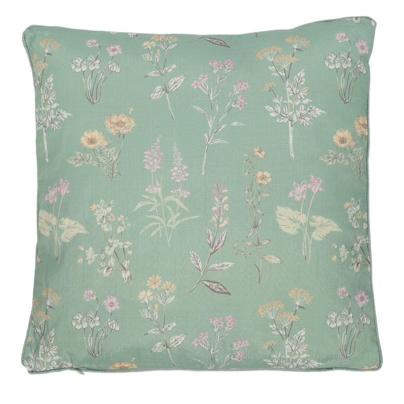 Home Styling Collection Dekorační polštář s květinovým vzorem, 45 x 45 cm, zelená vícebarevný