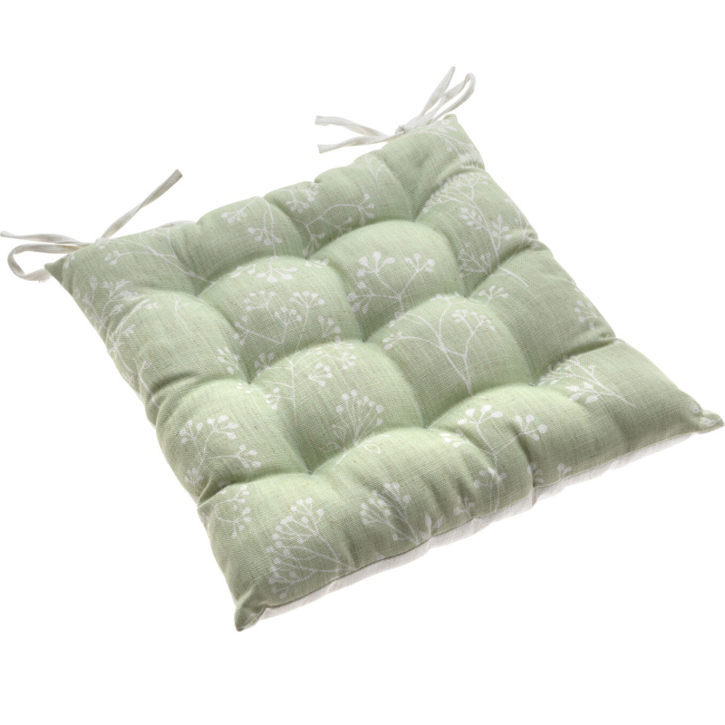 Home Styling Collection Podsedák na židli s rostlinným vzorem, 40 x 40 cm, zelený vícebarevný