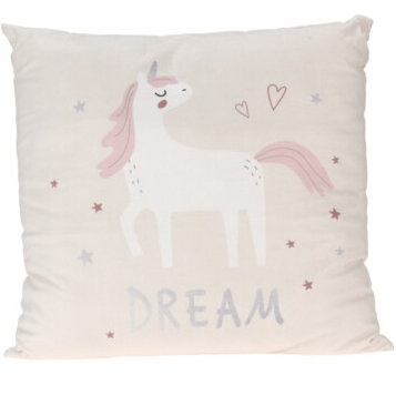 Home Styling Collection Dekorační polštář s jednorožcem, 40 x 40 cm, bílý bílý