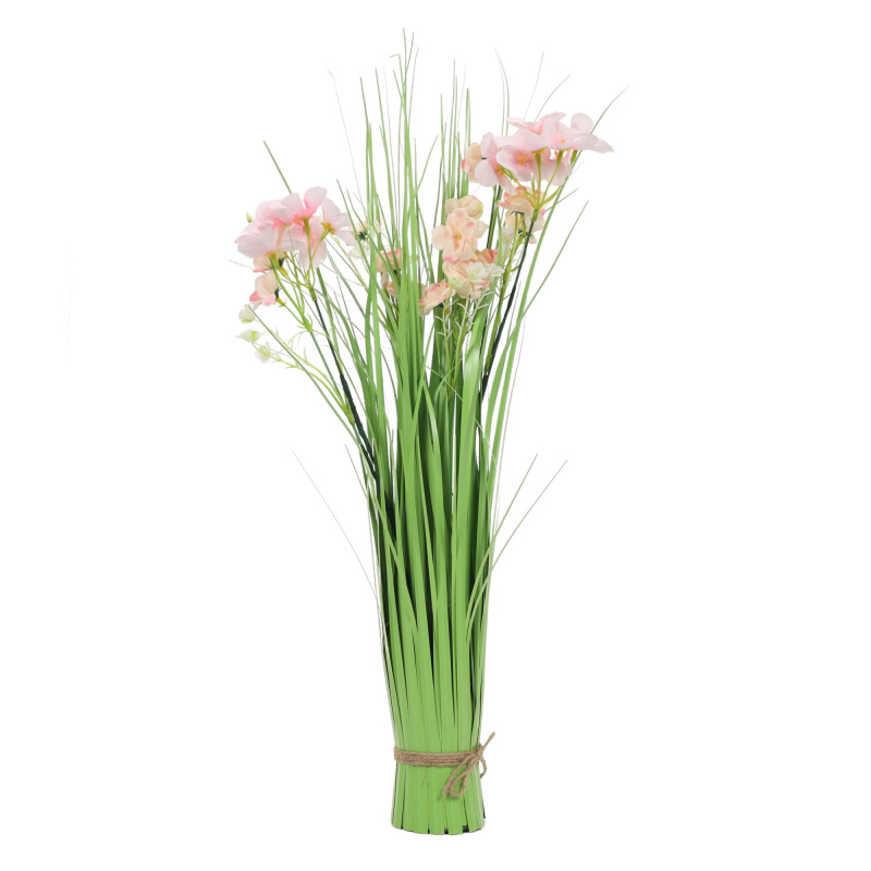 Home Styling Collection Umělá růžová rostlina s trávou, 60 cm zelený