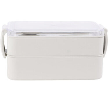 EH Excellent Houseware Dvouvrstvý svačinový box, 18 x 10 x 8,5 cm, bílý bílý