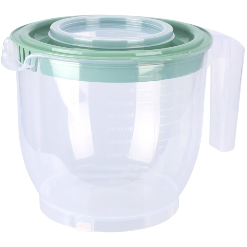EH Excellent Houseware Mísa na mixování s držadlem a víkem, 2,2 l, zelená zelený