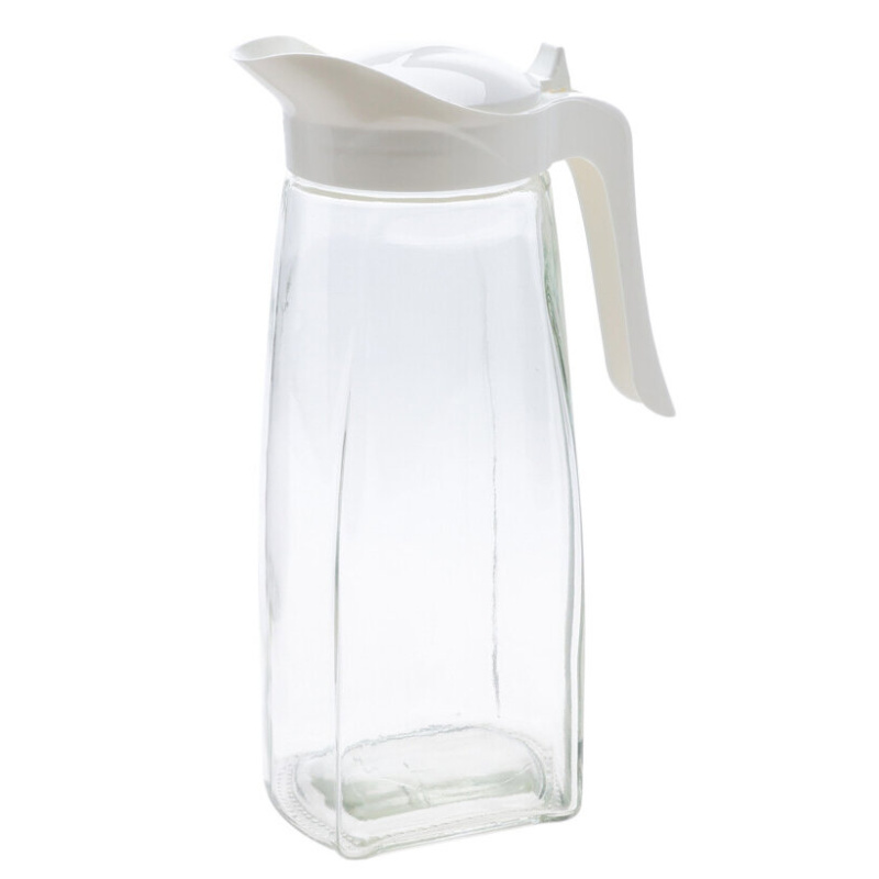 EH Excellent Houseware Skleněný džbán s bílým víkem, 1,5l bílý