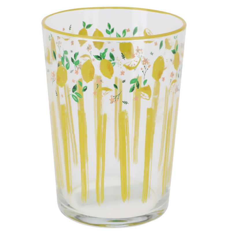 EH Excellent Houseware Velká sklenice s ovocným vzorem, 510 ml, citron vícebarevný