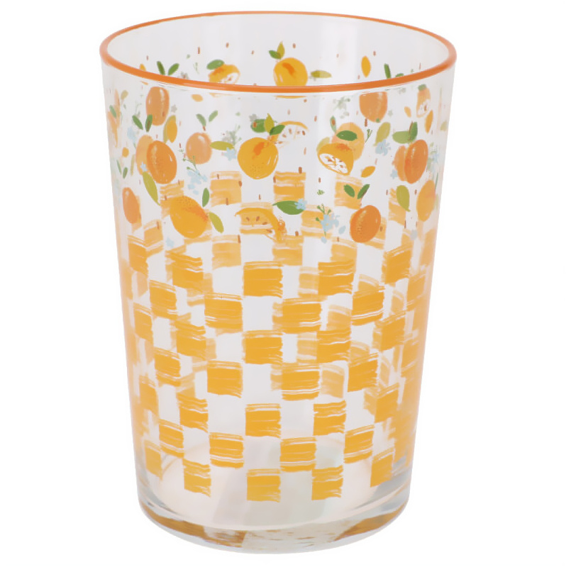 EH Excellent Houseware Velká sklenice s ovocným vzorem, 510 ml, pomeranč vícebarevný