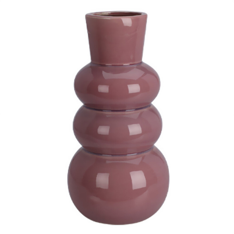 Home Styling Collection Keramická váza v bublinkovým tvaru, 25 x 13 cm, fialová fialový