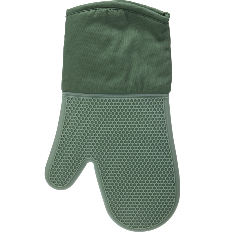 EH Excellent Houseware Kuchyňská chňapka vyrobená ze silikonu a bavlny, zelená zelený
