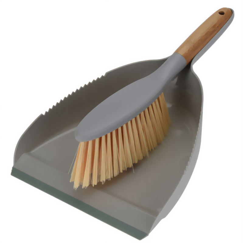 EH Excellent Houseware Bambusový smeták a lopatka, šedý šedá