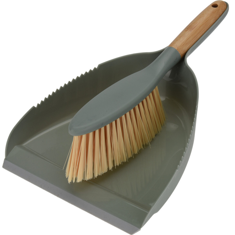 EH Excellent Houseware Bambusový smeták a lopatka, zelený zelený