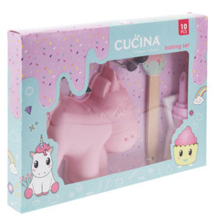 La Cucina Sada na pečení pro děti, 10 prvků, růžová růžový
