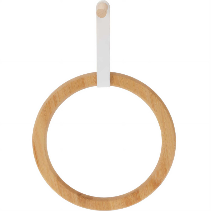 Bathroom Solutions Bambusový věšák na ručníky, Ø 21 cm, bílý bílý