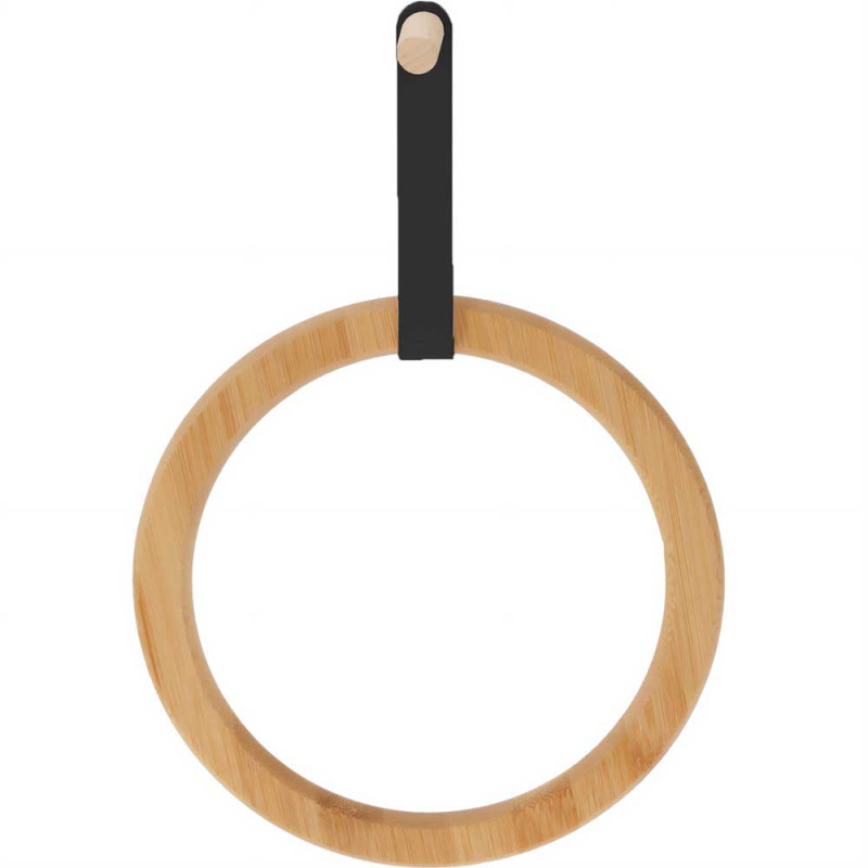 Bathroom Solutions Bambusový věšák na ručníky, Ø 21 cm, černý černá