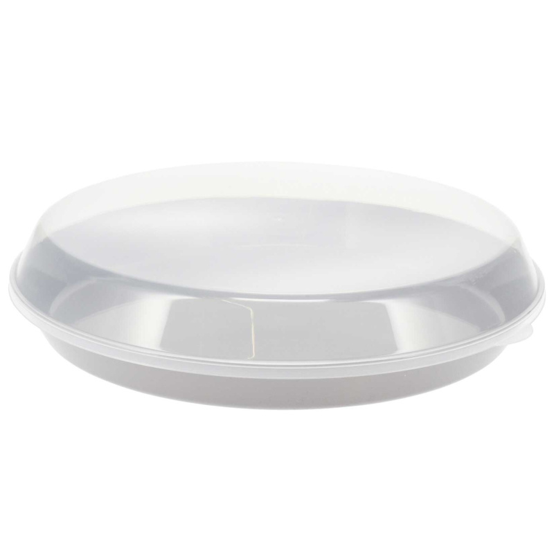 EH Excellent Houseware Podnos z plastu s víkem, Ø 35,5 x 8,5 cm, šedý šedá