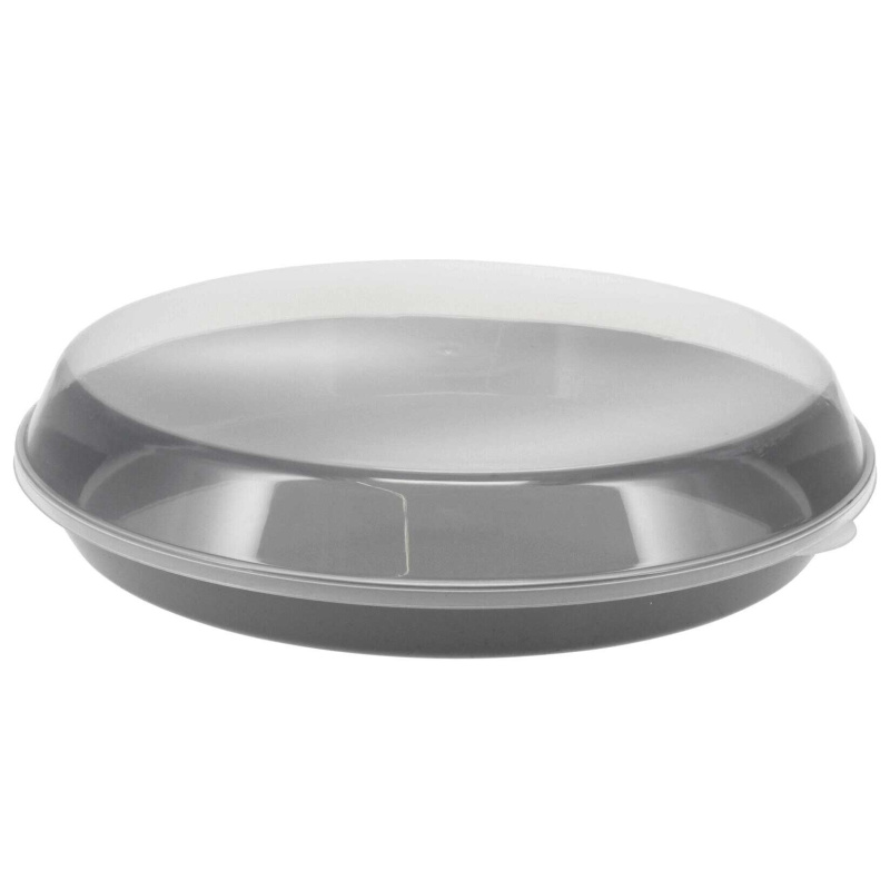 EH Excellent Houseware Podnos z plastu s víkem, Ø 35,5 x 8,5 cm, antracitový antracitový