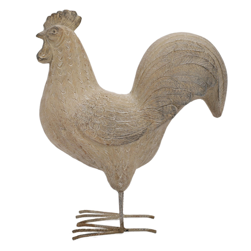ProGarden Zahradní figurka slepice, 40 cm šedá