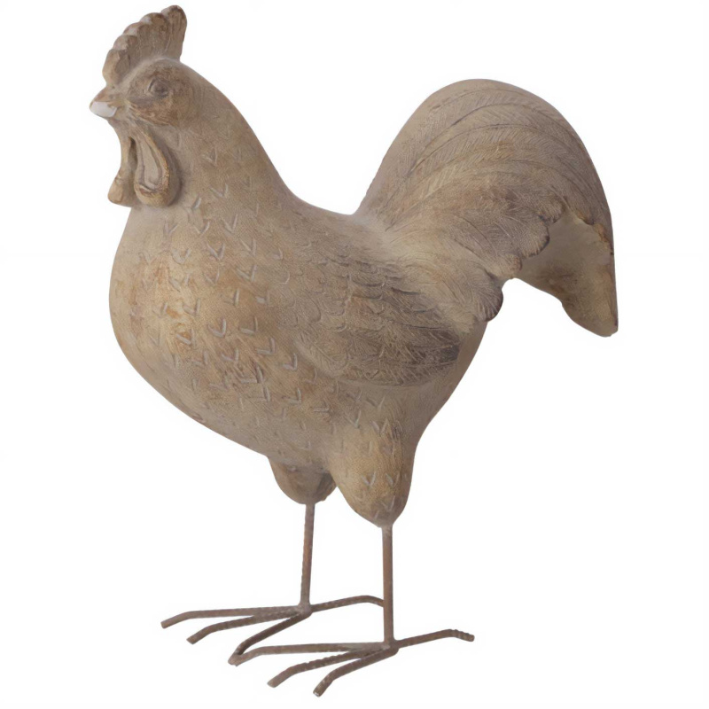 ProGarden Zahradní figurka slepice, 40 cm, šedá šedá