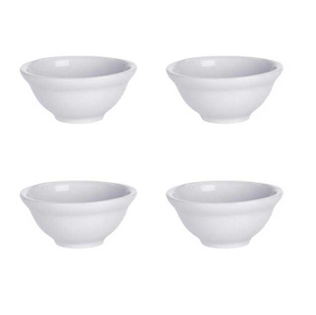 EH Excellent Houseware Misky na občerstvení z porcelánu, 4 ks bílý
