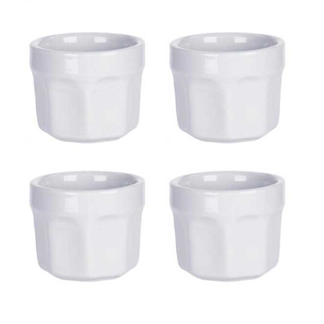EH Excellent Houseware Misky na občerstvení z porcelánu, 4 ks, bílá barva bílý