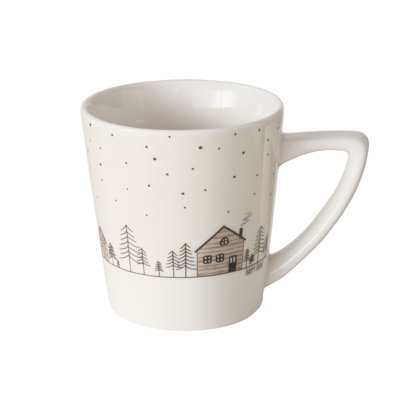 Boltze Home Hrnek se zimním motivem, HOMEWOOD, 300 ml bílý