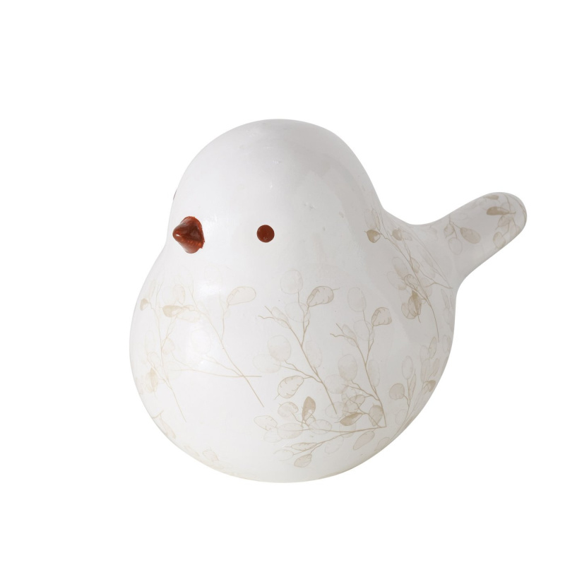Boltze Home Figurka ptáčka, ručně malovaná, SILVANA, bílá bílý