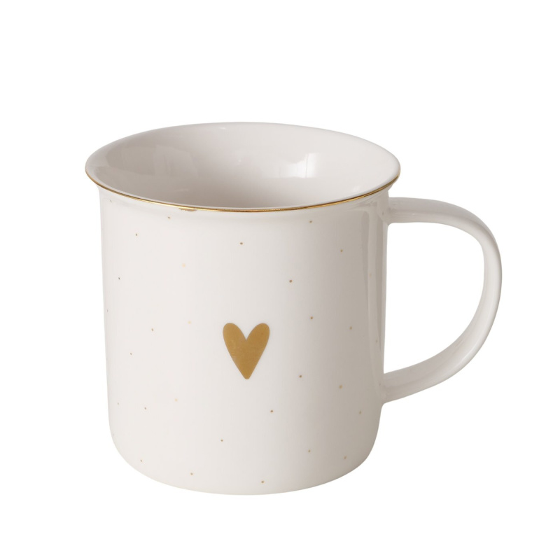 Boltze Home Porcelánový hrnek, ručně malovaný, DILARA, 370 ml bílý