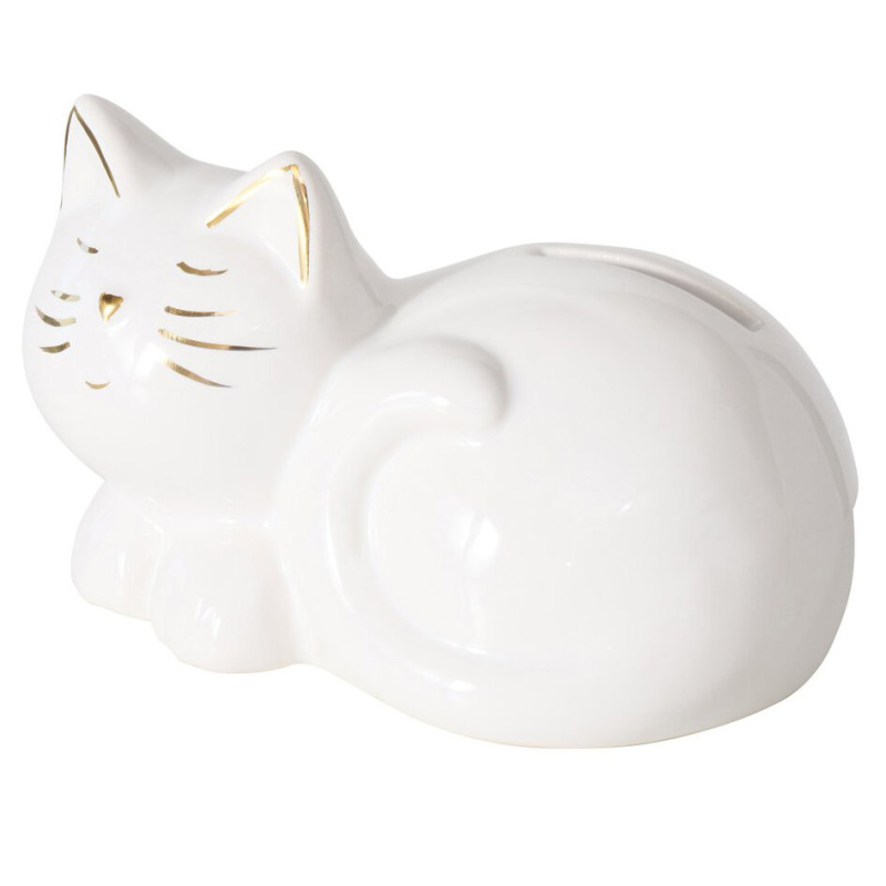 Boltze Home Dětská pokladnička s otevíracím dnem, CATTY bílý
