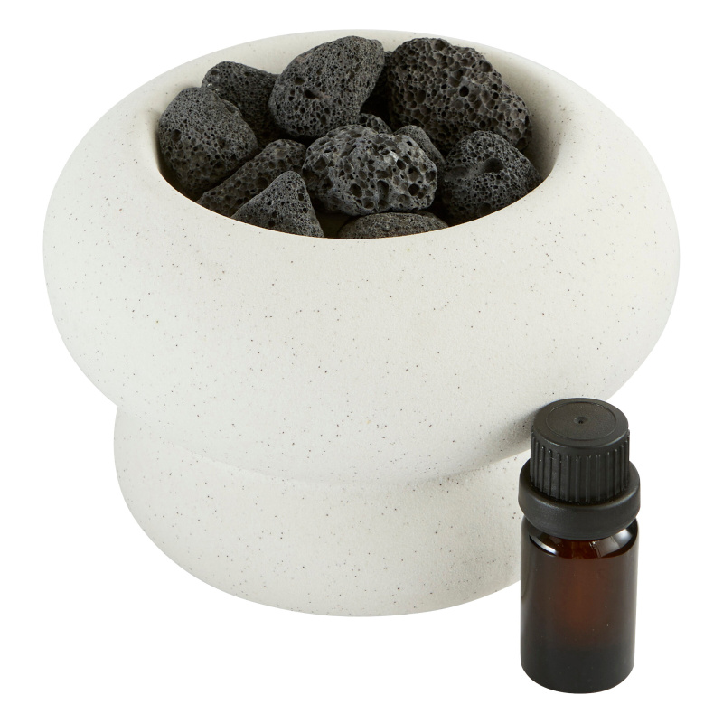 Atmosphera Aroma difuzér MALAKITE s kameny + 10 ml vonného oleje, bílý bílý