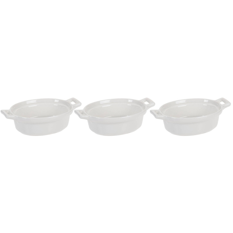 La Cucina Porcelánové zapékací misky, 3 kusy, oválné bílý