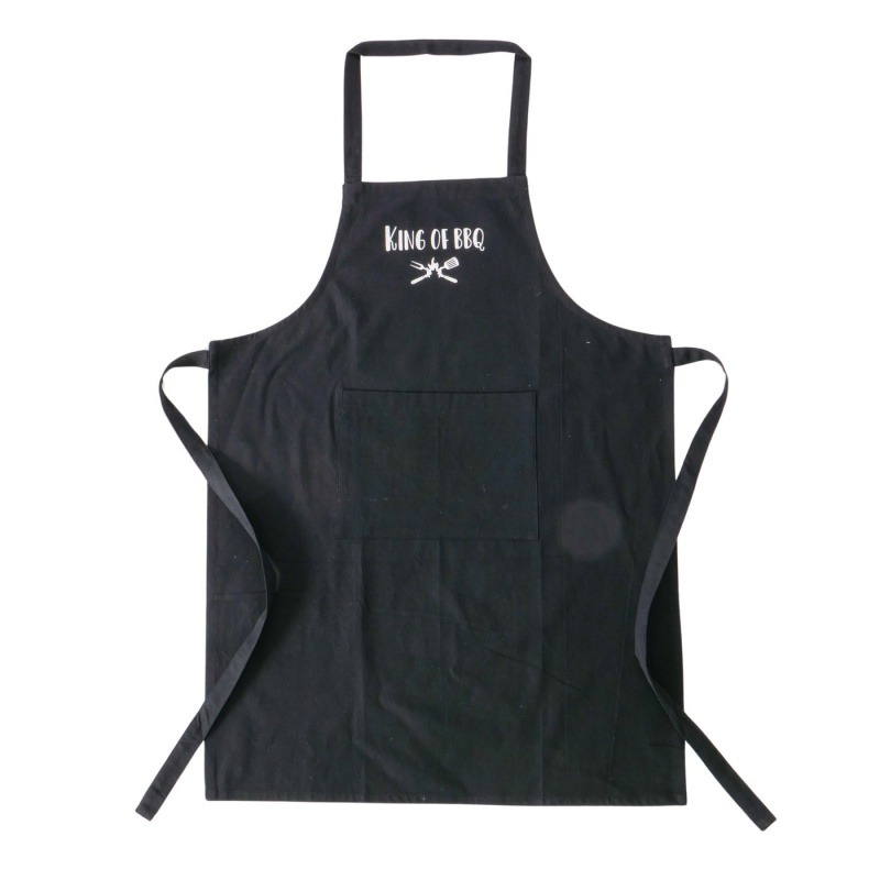 Boltze Kuchyňská zástěra BBQ z bavlny, univerzální černá