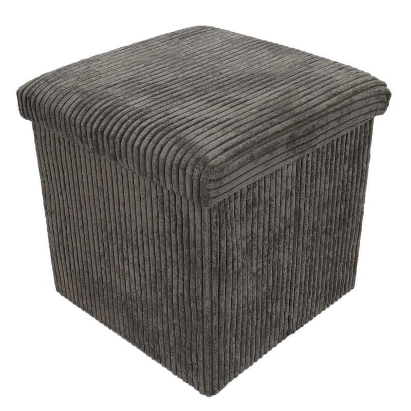 Storagesolutions Manšestrový taburet se úložným prostorem TOBO, 38 x 38 x 38 cm, šedý šedá 98374