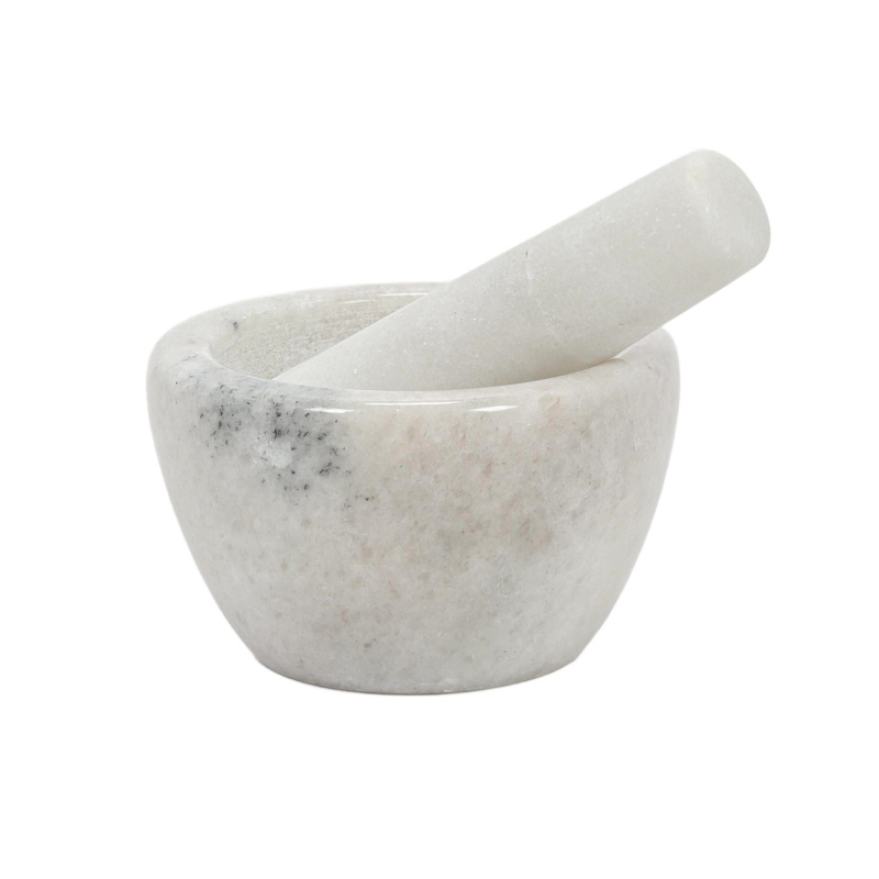 EH Excellent Houseware Mramorový hmoždíř LUNO, Ø 10 cm, bílý bílý