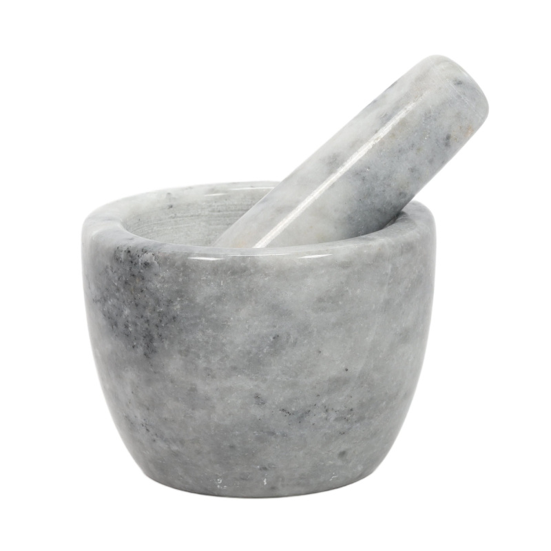 EH Excellent Houseware Mramorový hmoždíř GAVI, Ø 12 cm, bílý šedá